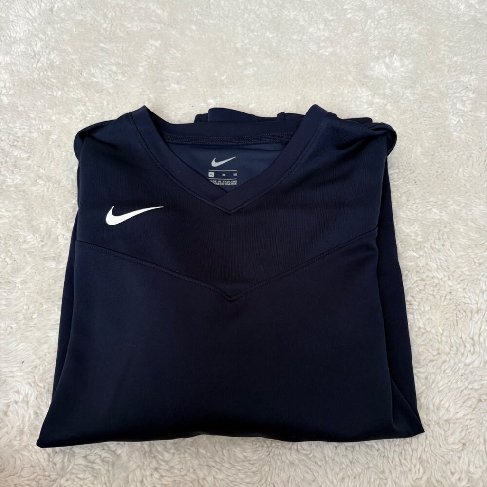 Nike Womens Dri-Fit Long Sleeve XL Navy Running Athleisure Luxe Preppy Sports